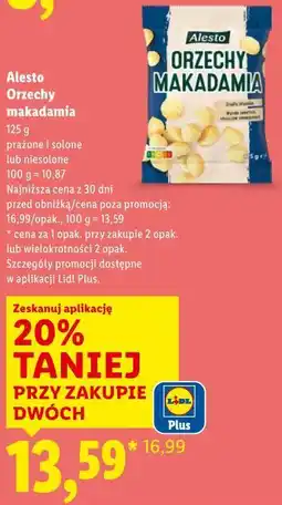 Lidl Alesto Orzechy makadamia oferta