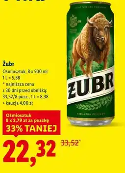 Lidl Piwo Żubr (8x500ml) oferta