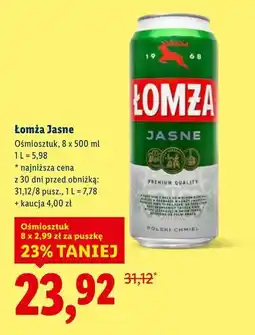 Lidl Piwo Łomża Jasne (ośmiopak, 8 x 500 ml) oferta