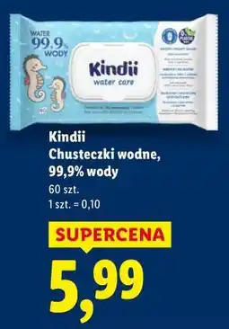 Lidl Kindii Chusteczki wodne, 99,9% wody, 60 szt oferta