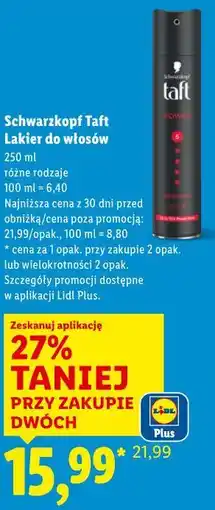 Lidl Schwarzkopf Taft Lakier do włosów oferta