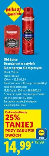 Lidl Old Spice Dezodorant w sztyfcie lub w sprayu dla mężczyzn oferta