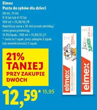 Lidl Elmex Pasta do zębów dla dzieci oferta