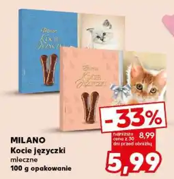 Kaufland MILANO Kocie języczki mleczne 100 g opakowanie oferta