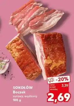 Kaufland Sokołów Boczek surowy, wędzony 100 g oferta