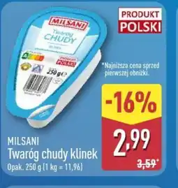 ALDI Milsani Twaróg chudy klinek oferta
