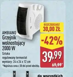 ALDI Ambiano Grzejnik wolnostojący 2000 W oferta