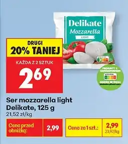 Biedronka Ser mozzarella light Delikate oferta