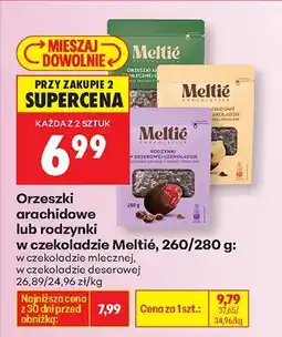 Biedronka Orzeszki arachidowe lub rodzynki w czekoladzie Meltié, 260/280 g oferta