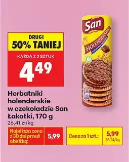 Biedronka Herbatniki holenderskie w czekoladzie San Łakotki oferta