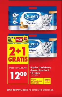 Biedronka Papier toaletowy Queen Komfort, 10 rolek oferta