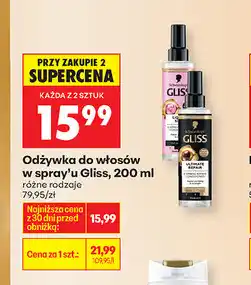 Biedronka Odżywka do włosów w sprayu Gliss oferta
