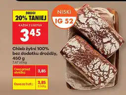 Biedronka Chleb żytni 100% bez dodatku drożdży oferta