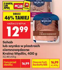 Biedronka Schab lub szynka w plastrach ciemnowędzone Kraina Wędlin oferta