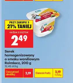 Biedronka Serek homogenizowany waniliowy Rolmlecz oferta