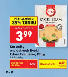 Biedronka Ser żółty w plastrach Rycki Edam Exclusive oferta
