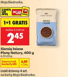 Biedronka Siemię lniane Plony Natury oferta