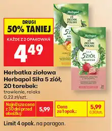 Biedronka Herbata ziołowa Herbapol Siła 5 ziół oferta