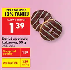 Biedronka Donut z polewą kakaową oferta