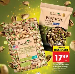 Biedronka Pistacje prażone BakaD'or 250 g: niesolone, solone oferta