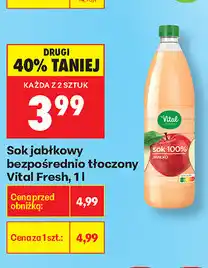 Biedronka Sok jabłkowy bezpośrednio tłoczony Vital Fresh oferta
