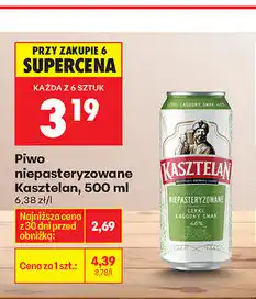 Biedronka Piwo Niepasteryzowane Kasztelan oferta