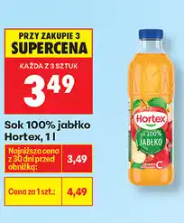 Biedronka Sok 100% jabłko Hortex oferta