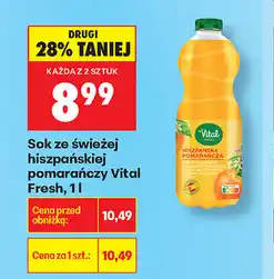 Biedronka Sok ze świeżej hiszpańskiej pomarańczy Vital Fresh oferta