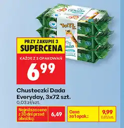Biedronka Chusteczki Dada Everyday, 3x72 szt oferta