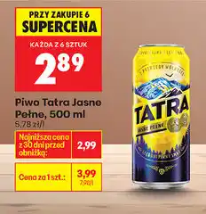Biedronka Piwo Tatra Jasne Pełne oferta