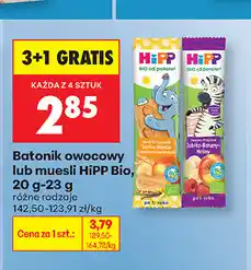 Biedronka Batonik owocowy lub musli HiPP Bio, 20 g-23 g oferta