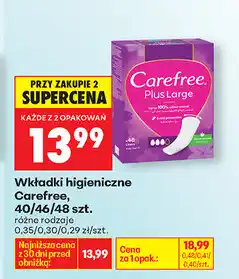Biedronka Wkładki higieniczne Carefree, 46/48 szt oferta