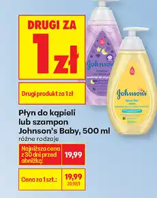 Biedronka Plyn do kąpieli lub szampon Johnson's Baby oferta