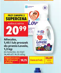 Biedronka Mleczko, 1,45 l lub proszek do prania Lovela, 1,3 kg oferta