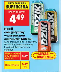Biedronka Dzik napój energetyczny w puszce zero, 500 ml (różne rodzaje) oferta