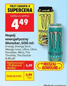 Biedronka Monster napój energetyczny, 500 ml (różne rodzaje) oferta