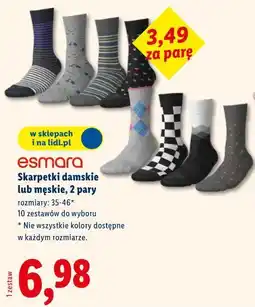 Lidl Esmara Skarpetki damskie lub męskie, 2 pary oferta