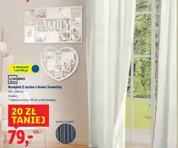 Lidl Komplet 2 zasłon z lnem i bawełną oferta
