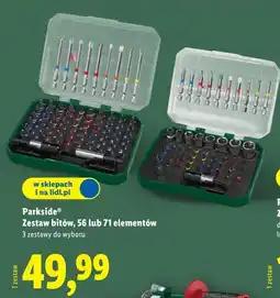 Lidl Parkside Zestaw bitów, 56 lub 71 elementów oferta