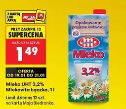 Biedronka Mleko UHT 3,2% Mlekovita Łączka, 1 l oferta