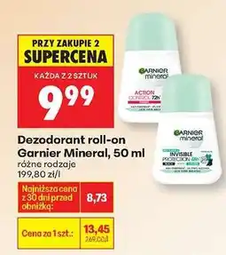 Biedronka Dezodorant roll-on Garnier Mineral, 50 ml oferta