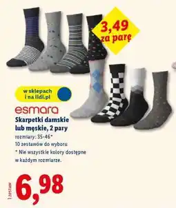 Lidl Esmara Skarpetki damskie lub męskie, 2 pary oferta