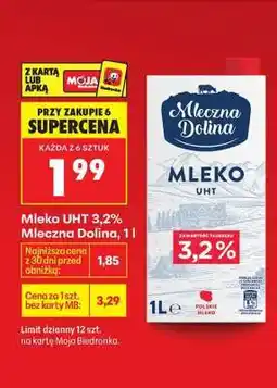 Biedronka Mleko UHT 3,2% Mleczna Dolina, 1 l oferta