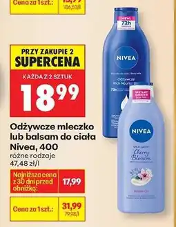 Biedronka Odżywcze mleczko lub balsam do ciała Nivea, 400 oferta