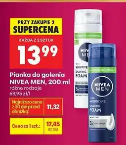 Biedronka Pianka do golenia NIVEA MEN, 200 ml oferta