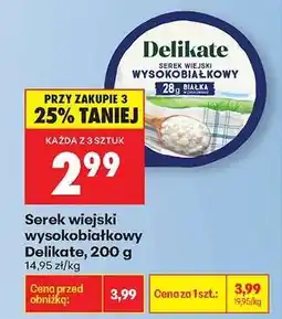 Biedronka Serek wiejski wysokobiałkowy Delikate, 200 g oferta