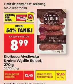 Biedronka Kiełbasa Myśliwska Kraina Wędlin Select, 270 g oferta