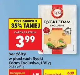Biedronka Ser żółty w plastrach Rycki Edam Exclusive , 135 g oferta