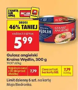 Biedronka Gulasz angielski Kraina Wędlin, 300 g oferta