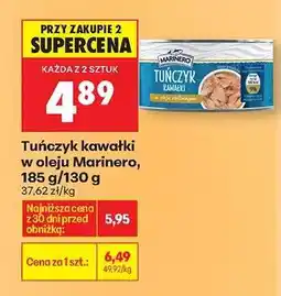 Biedronka Tuńczyk kawałki w oleju Marinero, 185 g/130 g oferta